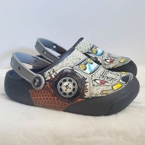 CROCS Funlab Monster Truck LED Light Gray Slip On Clogs Size Jr 3